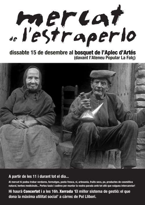 Cartell mercat de l'estraperlo 15 de Desembre a Artés