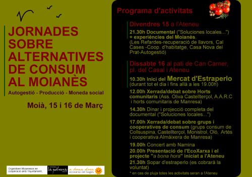 Cartell Jornades 15, 16 de Març