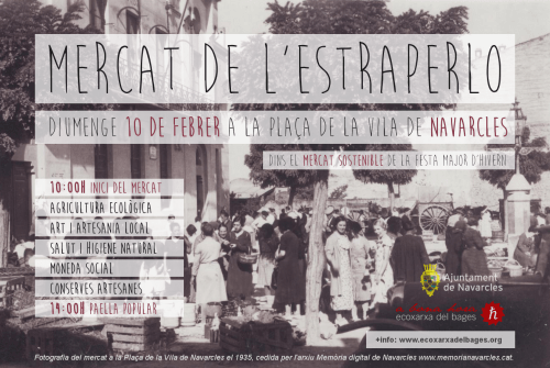 Cartell del Mercat de l'Estraperlo a Navarcles el 10 de febrer de 2019.